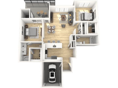 b3g Floor Plan at The Laurel Apartments, Chandler, AZ
